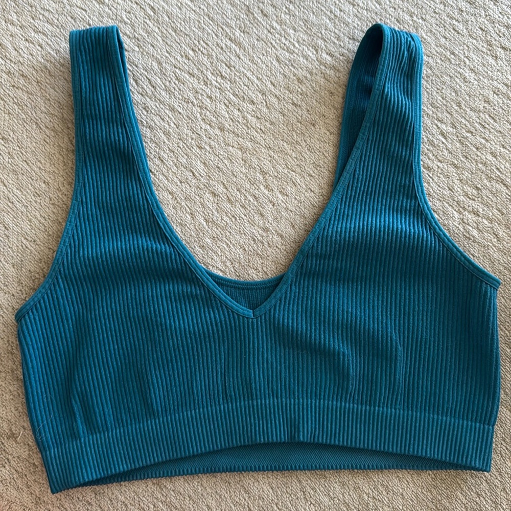 Colsie Teal Ribbed Bra